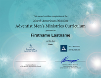 Men's Ministries Curriculum Certificate